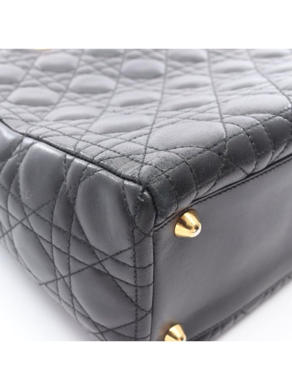 Dior Handbag Radio the Cannage Black Leather Hand - Picture 14 of 15